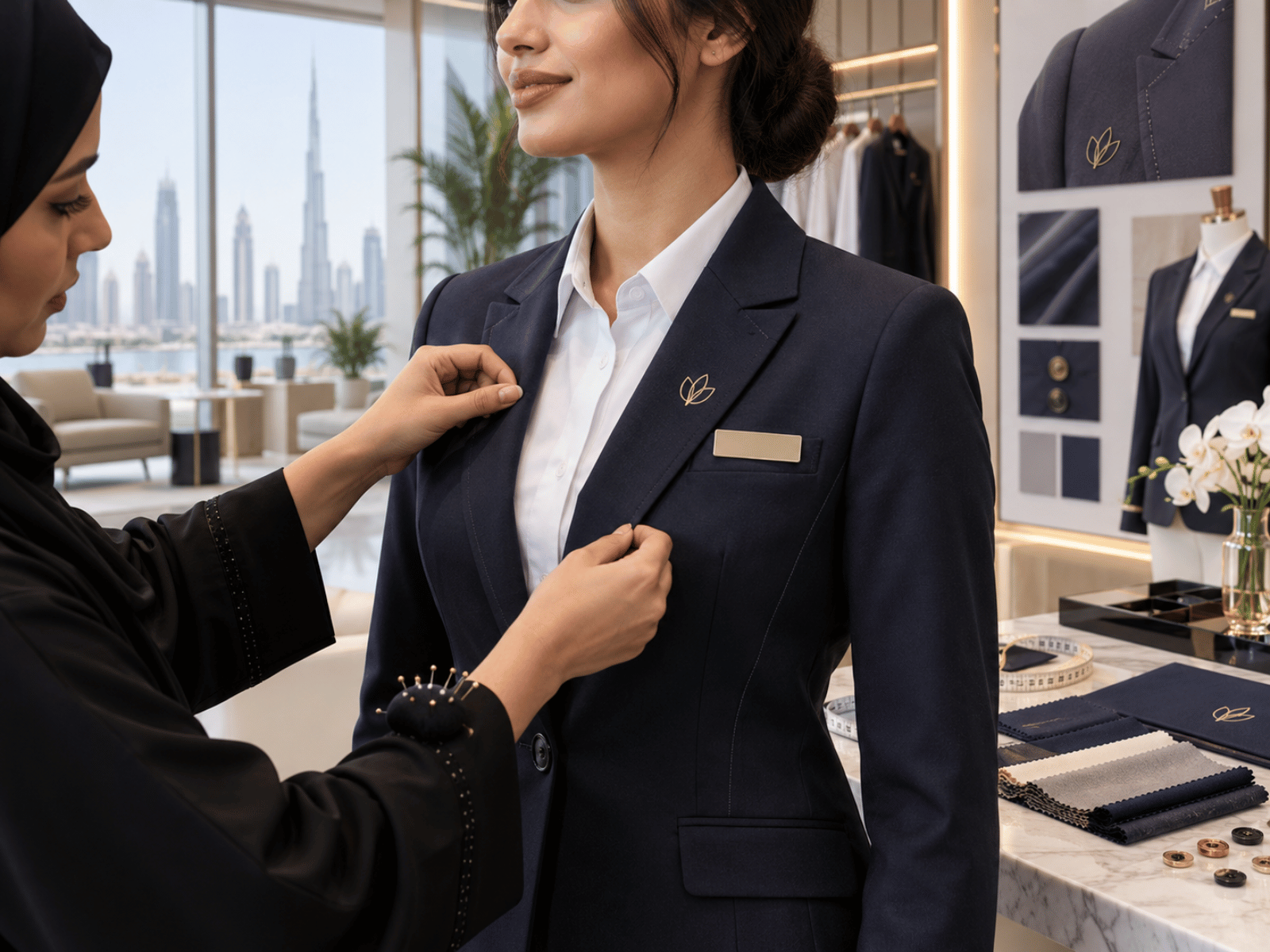 Detailed corporate uniform customization process in Abu Dhabi
